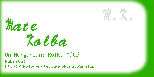 mate kolba business card