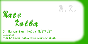 mate kolba business card